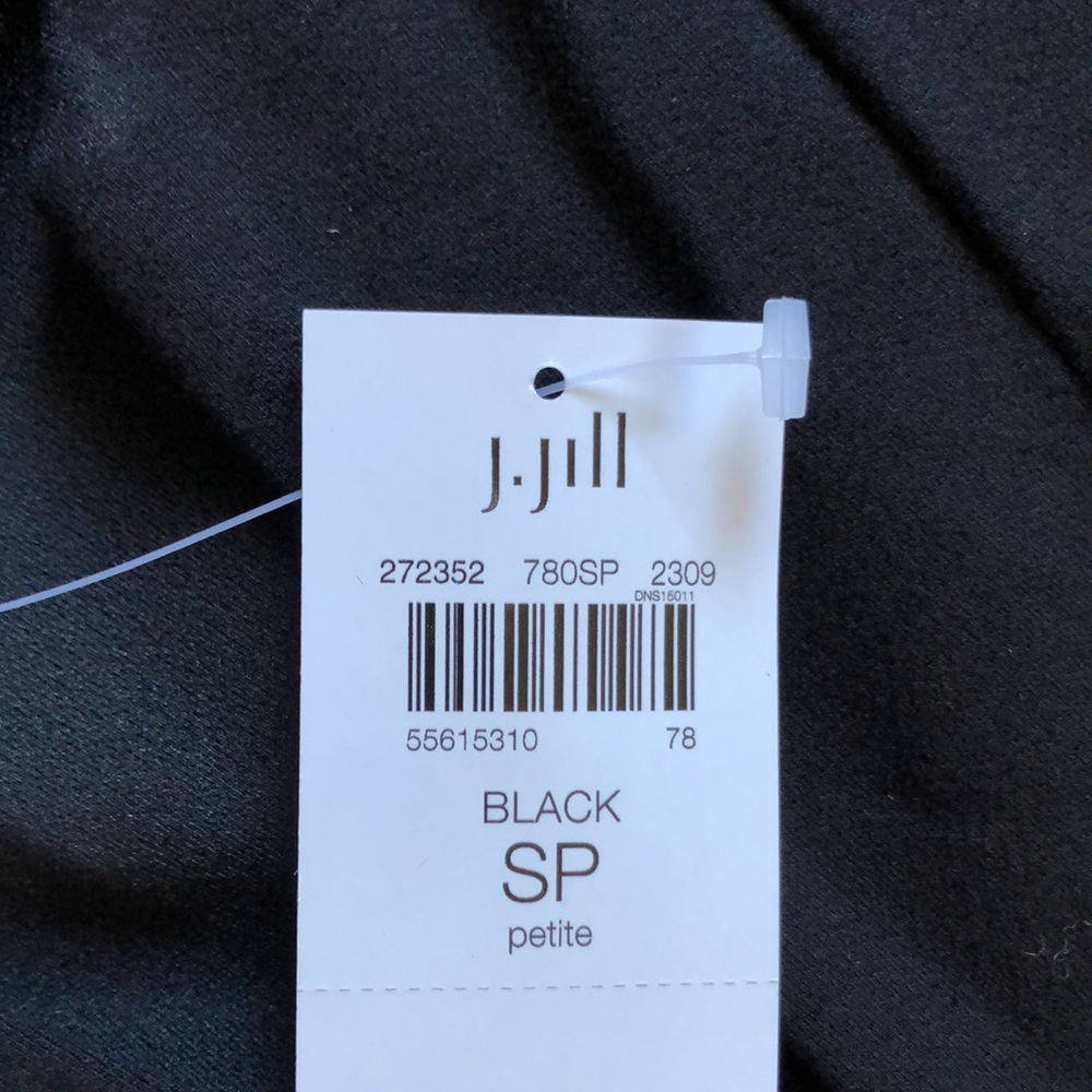 J. Jill Black Cap Sleeve V Neck Rayon Dress Small Petite NEW - Picture 6 of 9